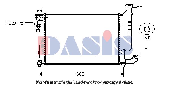 AKS DASIS Радиатор, охлаждение двигателя 060700N